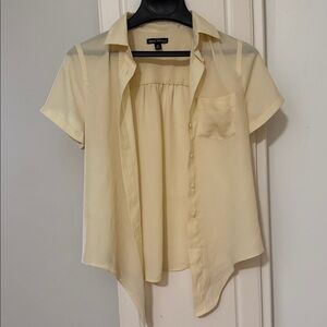 J Crew Light Yellow Sheer Blouse